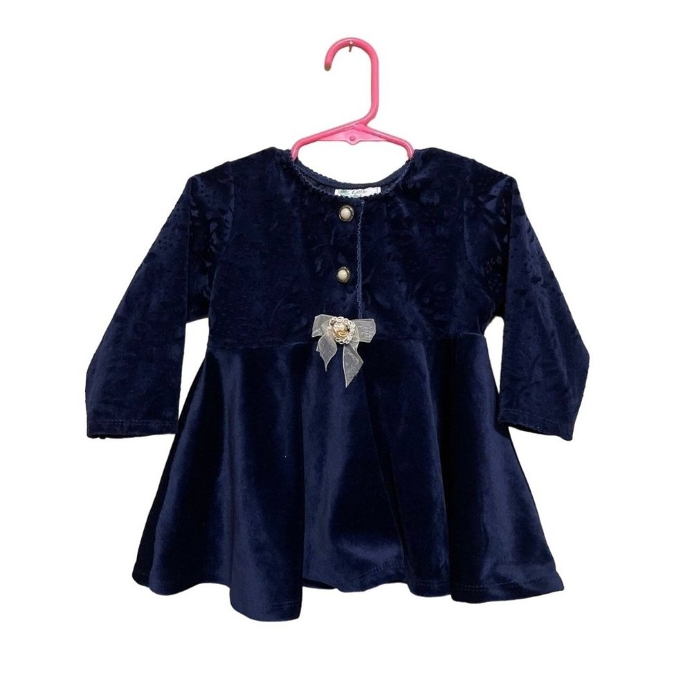 Soft Navy Blue Dress velour 2-toned (3T)